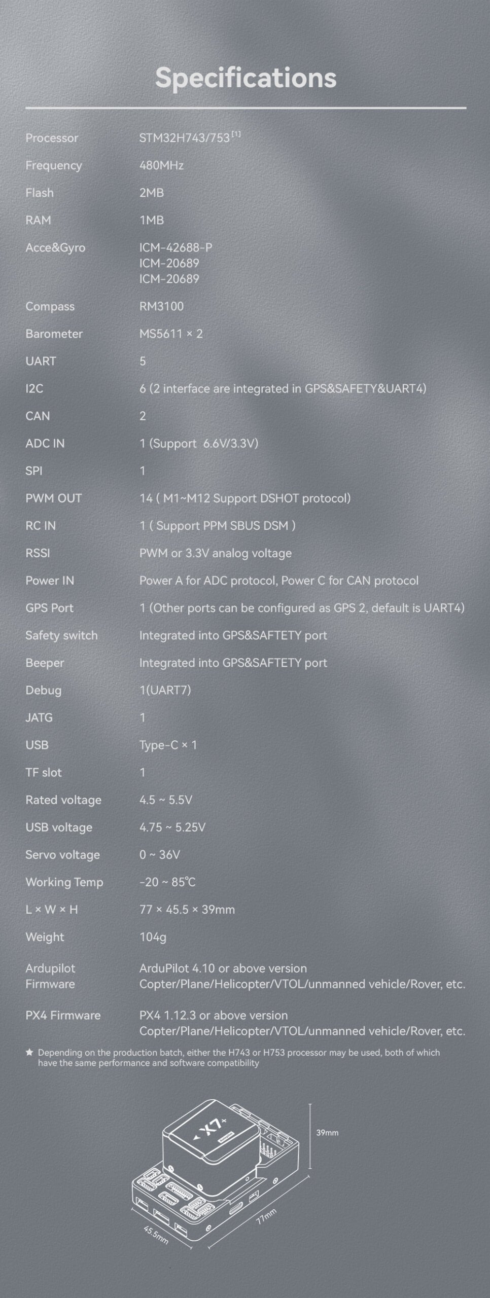 CUAV X7+ Plus Flight Controller Uçuş Kartı